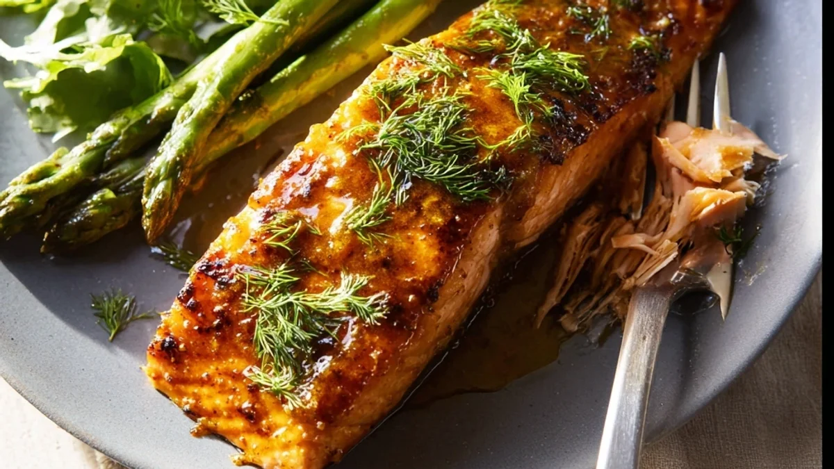 Quick Air Fryer Honey Mustard Salmon