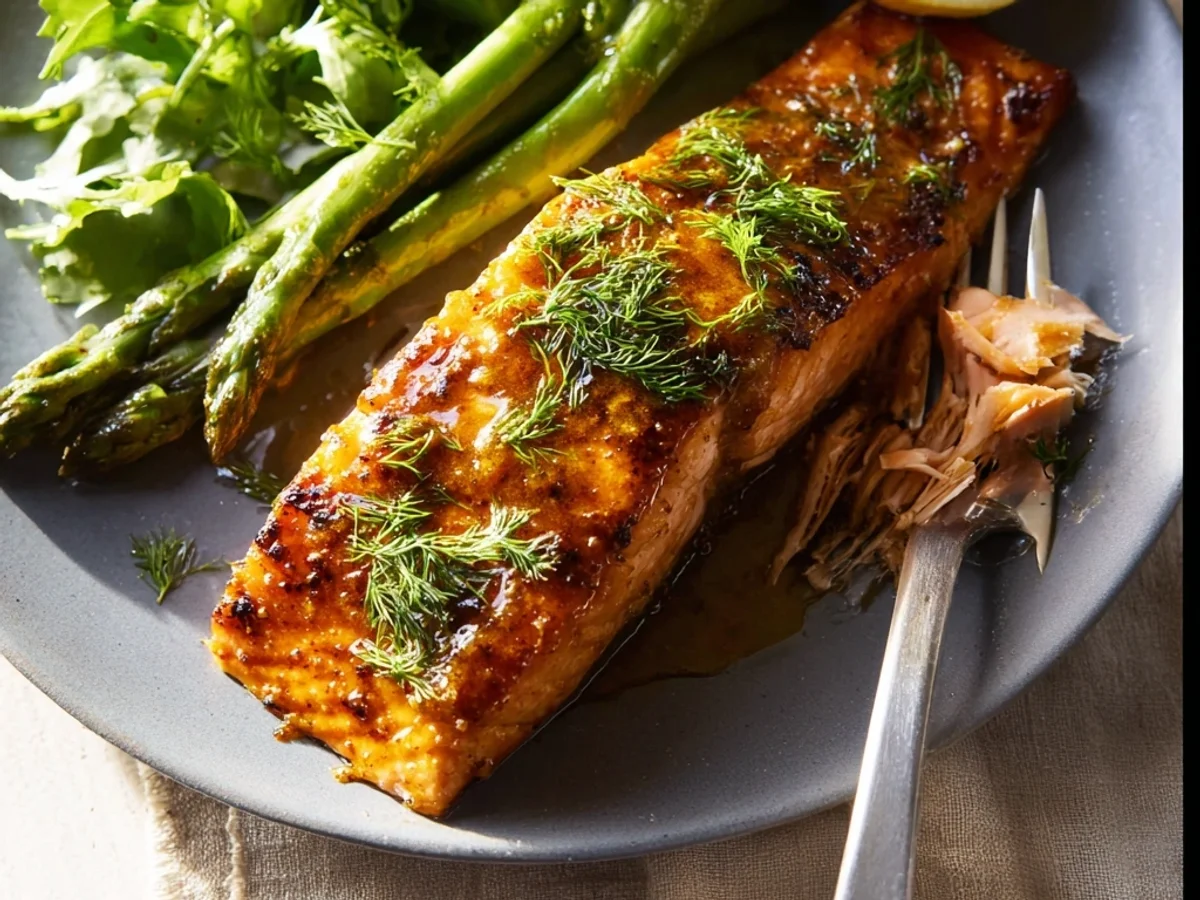 Quick Air Fryer Honey Mustard Salmon - Featured Image