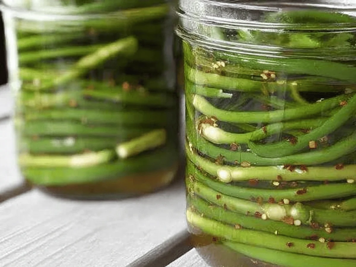 Quick and Easy Pickled Garlic Scapes Recipe - Featured Image