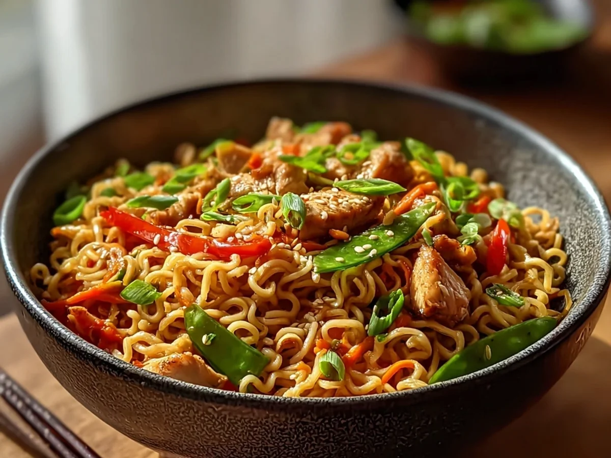 Quick Chicken Ramen Stir Fry: Savory Noodle Skillet - Featured Image