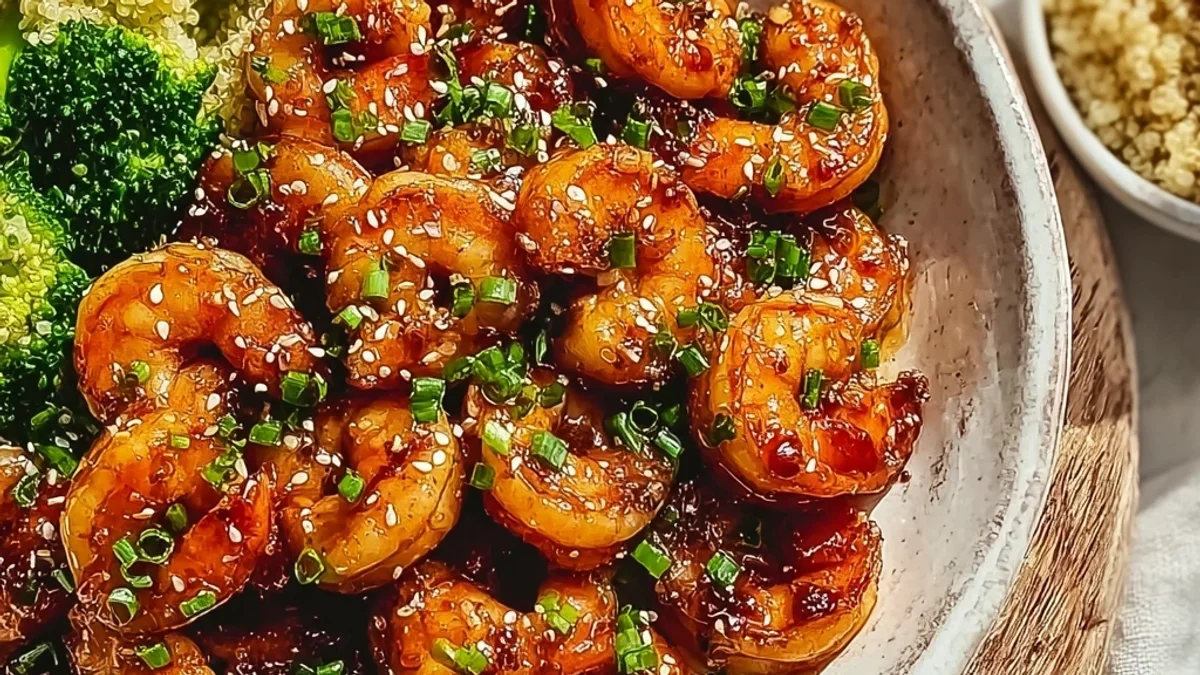 Quick High Protein Honey Garlic Shrimp Skillet