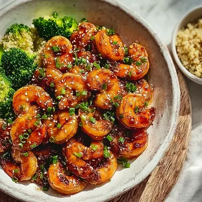 Quick High Protein Honey Garlic Shrimp Skillet