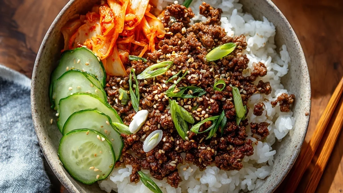 Quick Korean Ground Beef Bowl: Savory Weeknight Delight