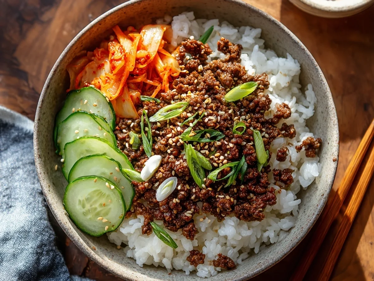 Quick Korean Ground Beef Bowl: Savory Weeknight Delight - Featured Image