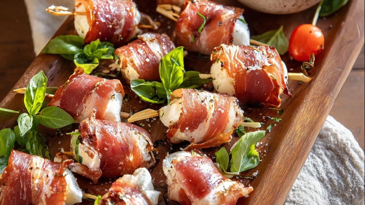 Quick Prosciutto Wrapped Mozzarella Bites