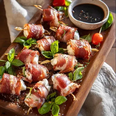 Quick Prosciutto Wrapped Mozzarella Bites