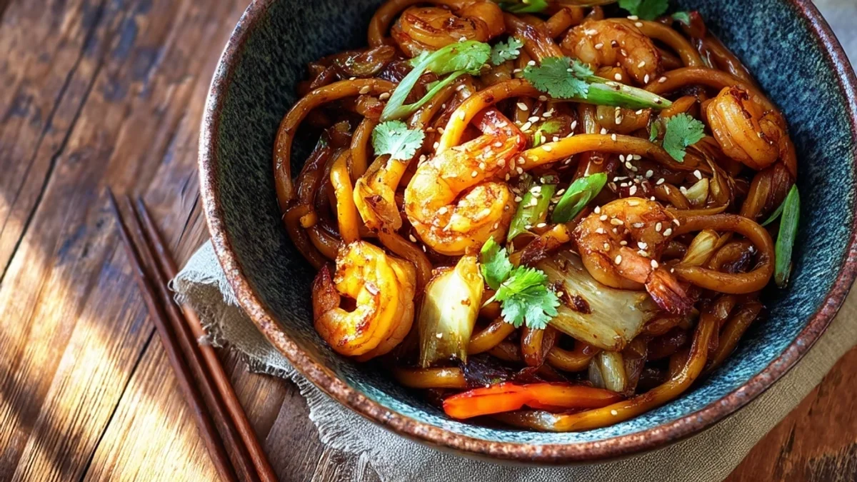 Quick Shrimp Yaki Udon: A Weeknight Wonder