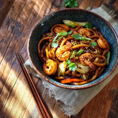Quick Shrimp Yaki Udon: A Weeknight Wonder