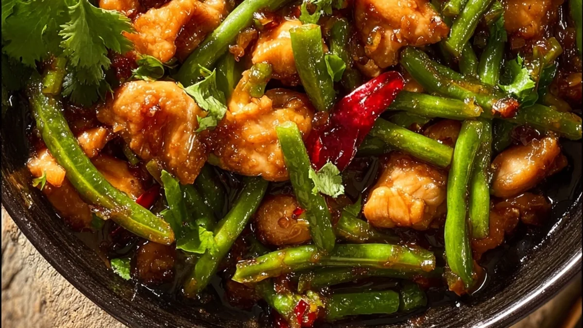 Quick Thai Chicken Stir Fry with Tangy Green Beans