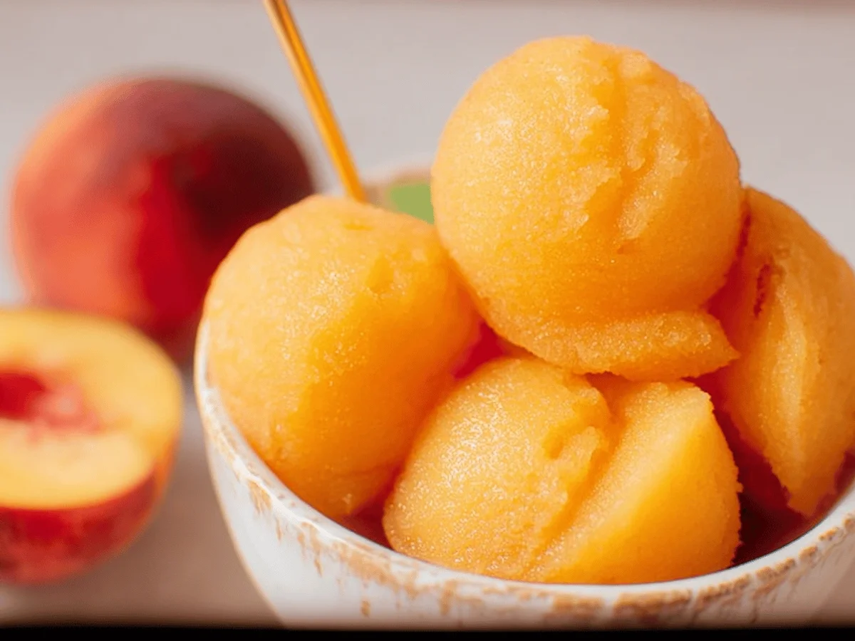 Refreshing Homemade Peach Sorbet Recipe - Featured Image