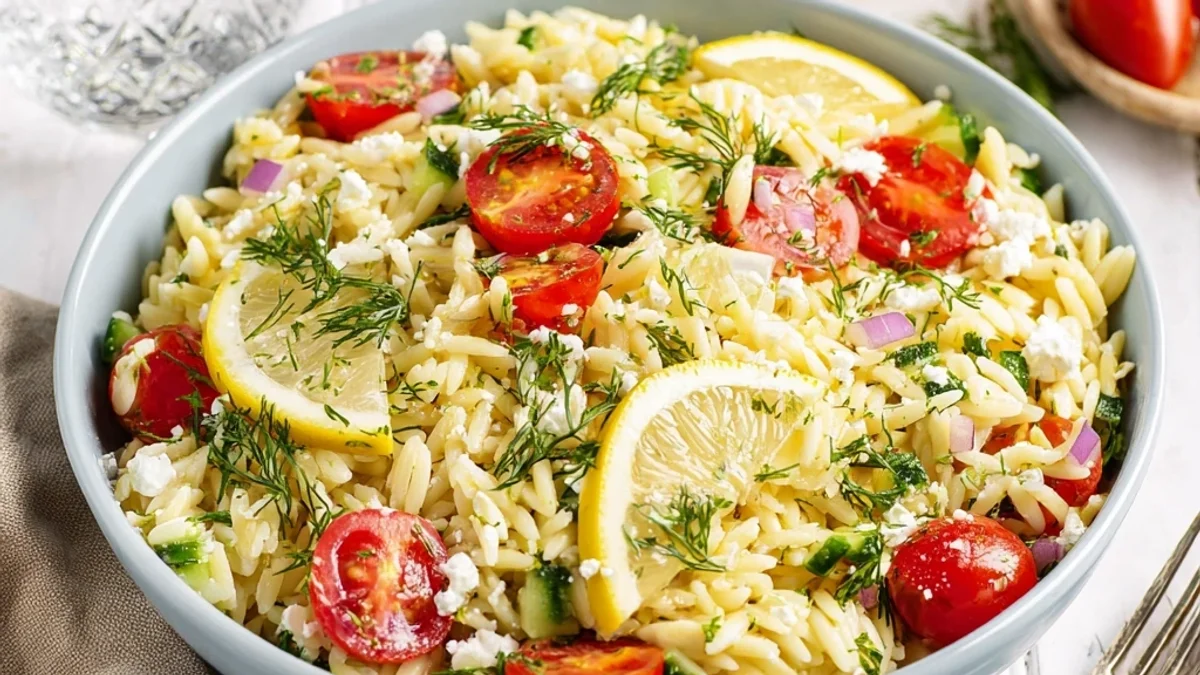 Refreshing Lemon Orzo Salad, Bright & Zesty