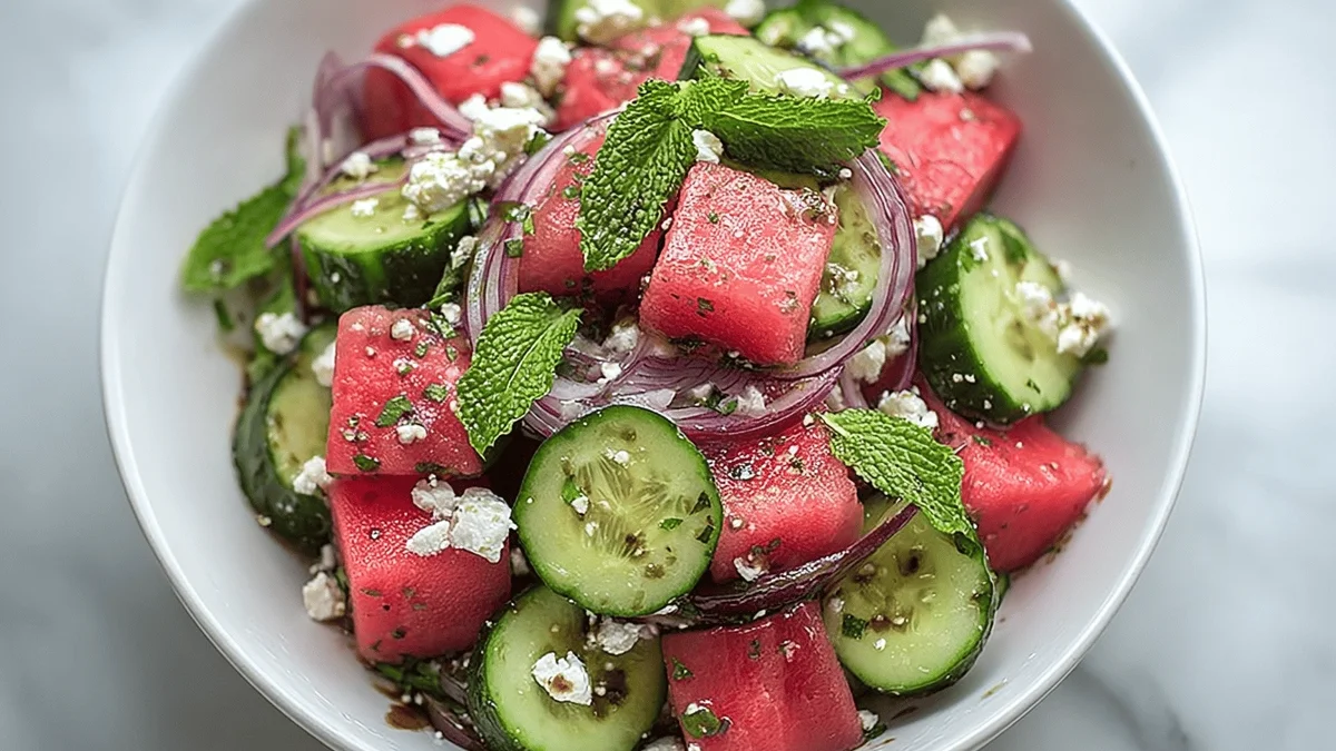 Refreshing Watermelon Cucumber Feta Salad Recipe