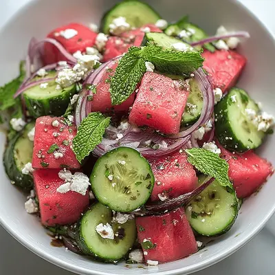 Refreshing Watermelon Cucumber Feta Salad Recipe