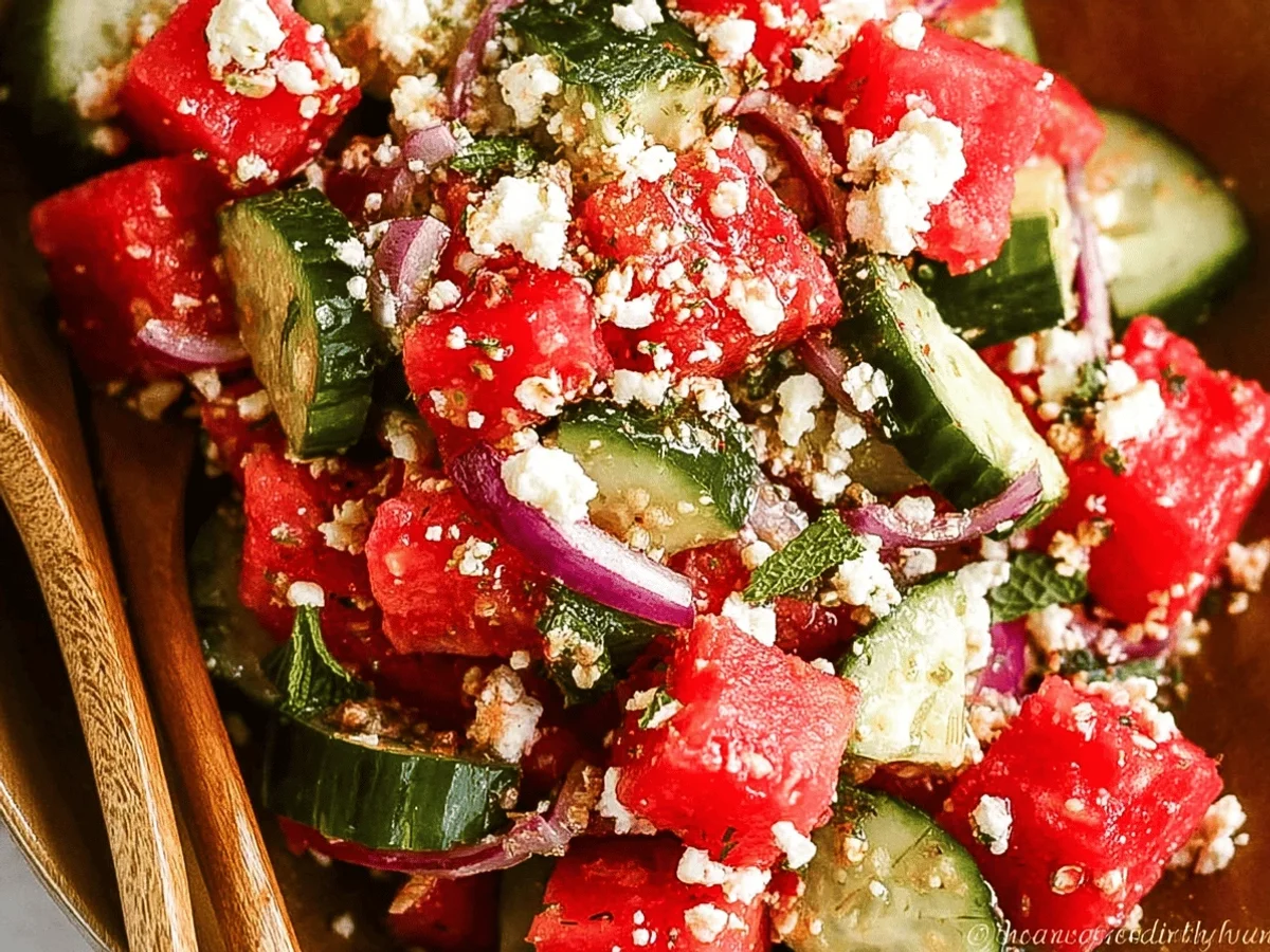 Refreshing Watermelon Cucumber Salad Recipe - Featured Image