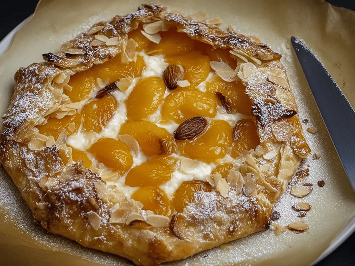 Rich and Buttery Apricot Cheesecake Galette - Featured Image
