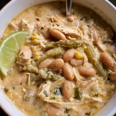 Rich Creamy White Chicken Chili with Cream Cheese