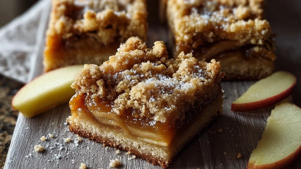 Rich Salted Caramel Apple Crumble Bars: A Fall Treat