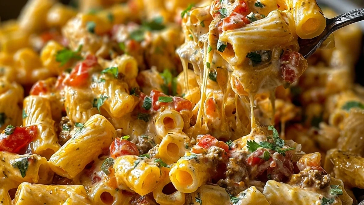 Rotel Pasta Fiesta: Speedy Skillet Tex-Mex Creaminess