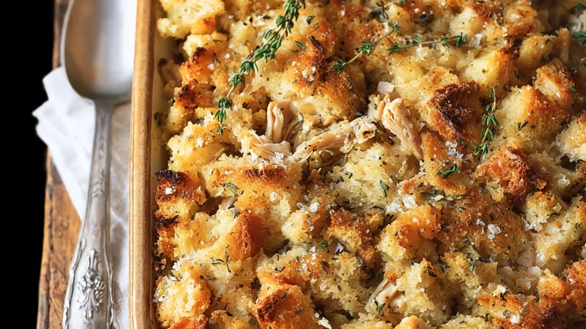 Rotisserie Chicken Stuffing Casserole: Homestyle Comfort