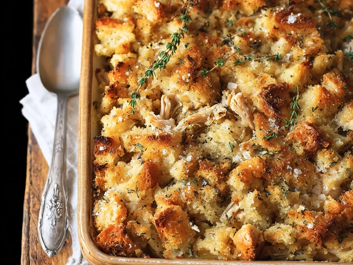 Rotisserie Chicken Stuffing Casserole: Homestyle Comfort - Featured Image