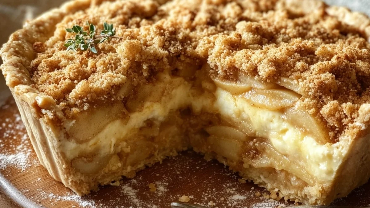 Rustic Apple Cheesecake Crumb Pie Recipe