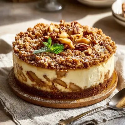 Rustic Apple Crumble Cheesecake: A Homestyle Delight