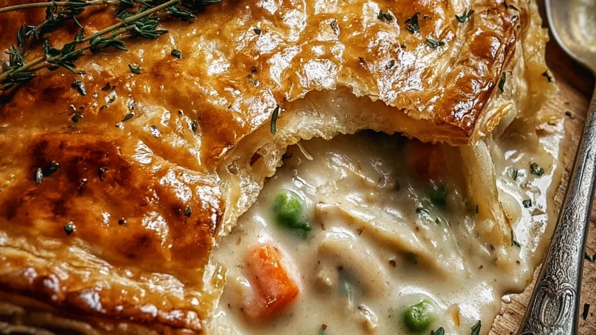 Rustic Chicken Pot Pie: Flaky Crust, Creamy Filling