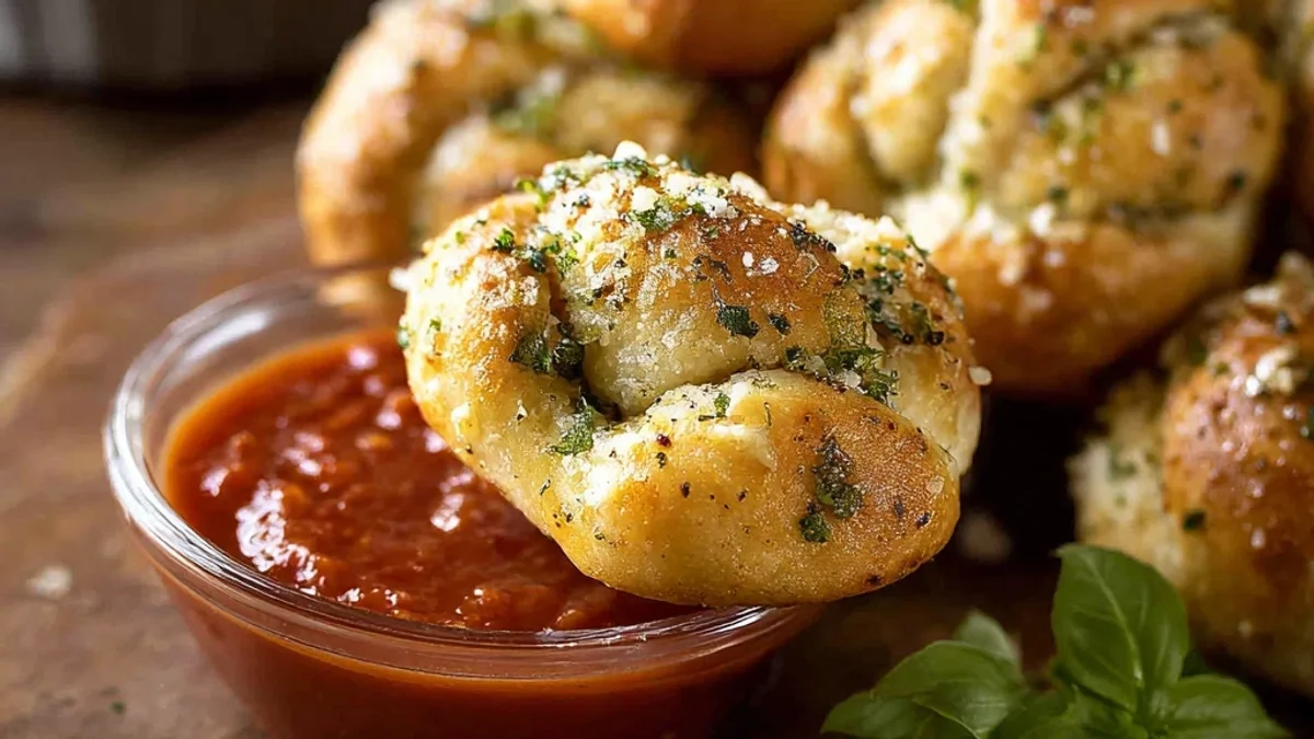 Rustic Homemade Garlic Knots with Zesty Herb Butter