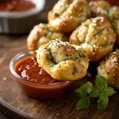 Rustic Homemade Garlic Knots with Zesty Herb Butter