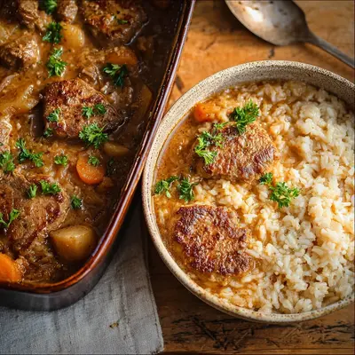Rustic Lamb Chop Casserole with Rice: A Hearty Meal