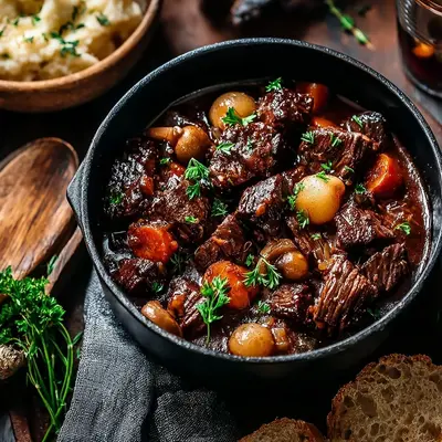 Rustic One Pot Beef Bourguignon: Easy French Stew