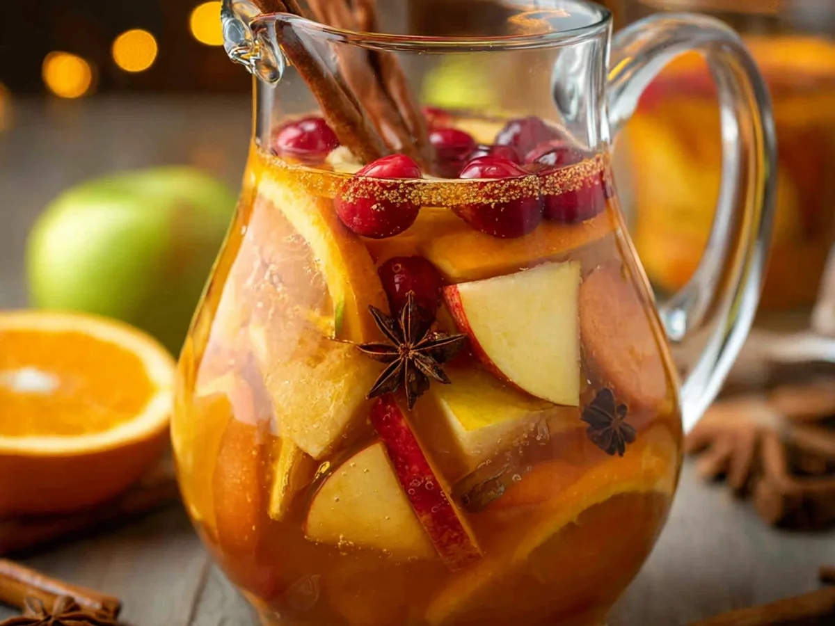 Rustic Spiced Apple Cider Sangria Recipe - Featured Image