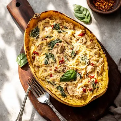 Rustic Tuscan Chicken Spaghetti Squash Recipe