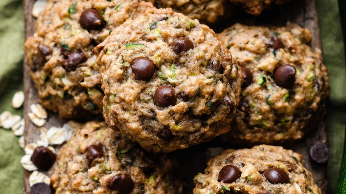 Rustic Zucchini Oatmeal Chocolate Chip Cookies
