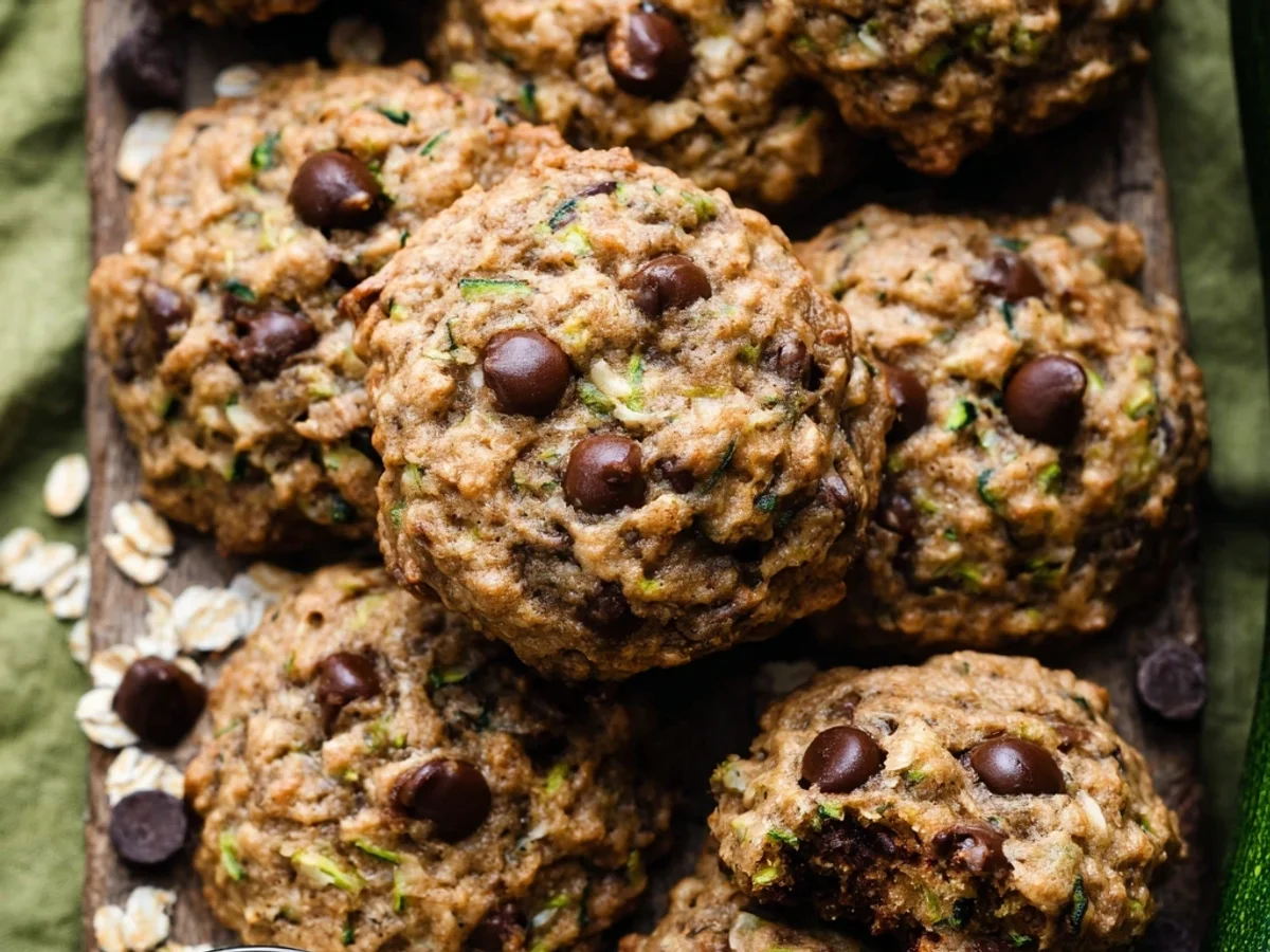 Rustic Zucchini Oatmeal Chocolate Chip Cookies - Featured Image