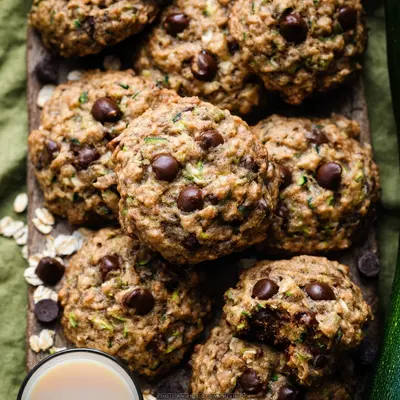 Rustic Zucchini Oatmeal Chocolate Chip Cookies
