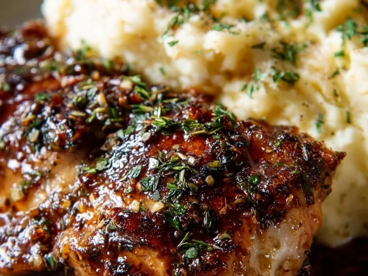 Savory Glazed Garlic Herb Chicken & Creamy Mash - Featured Image