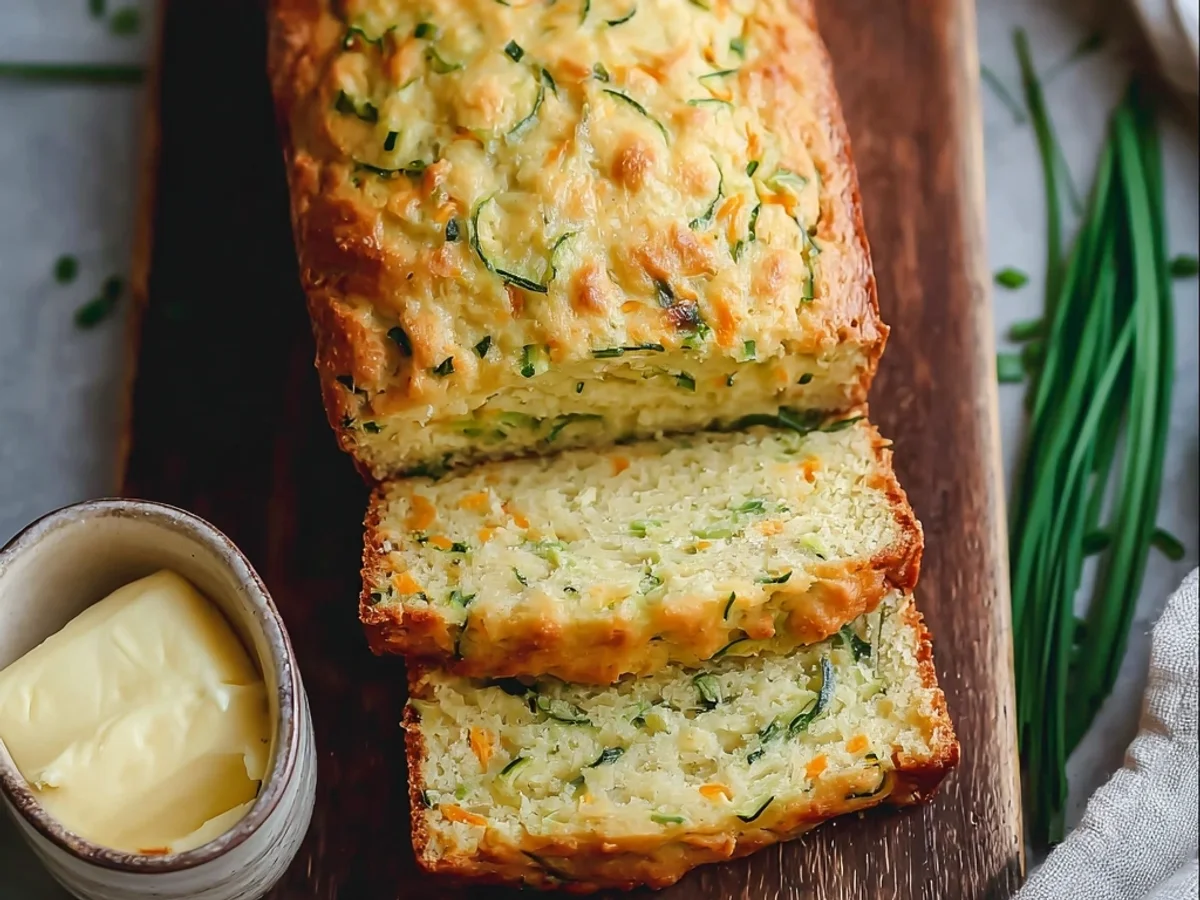 Savory Green Onion Zucchini Cheddar Bread - Featured Image