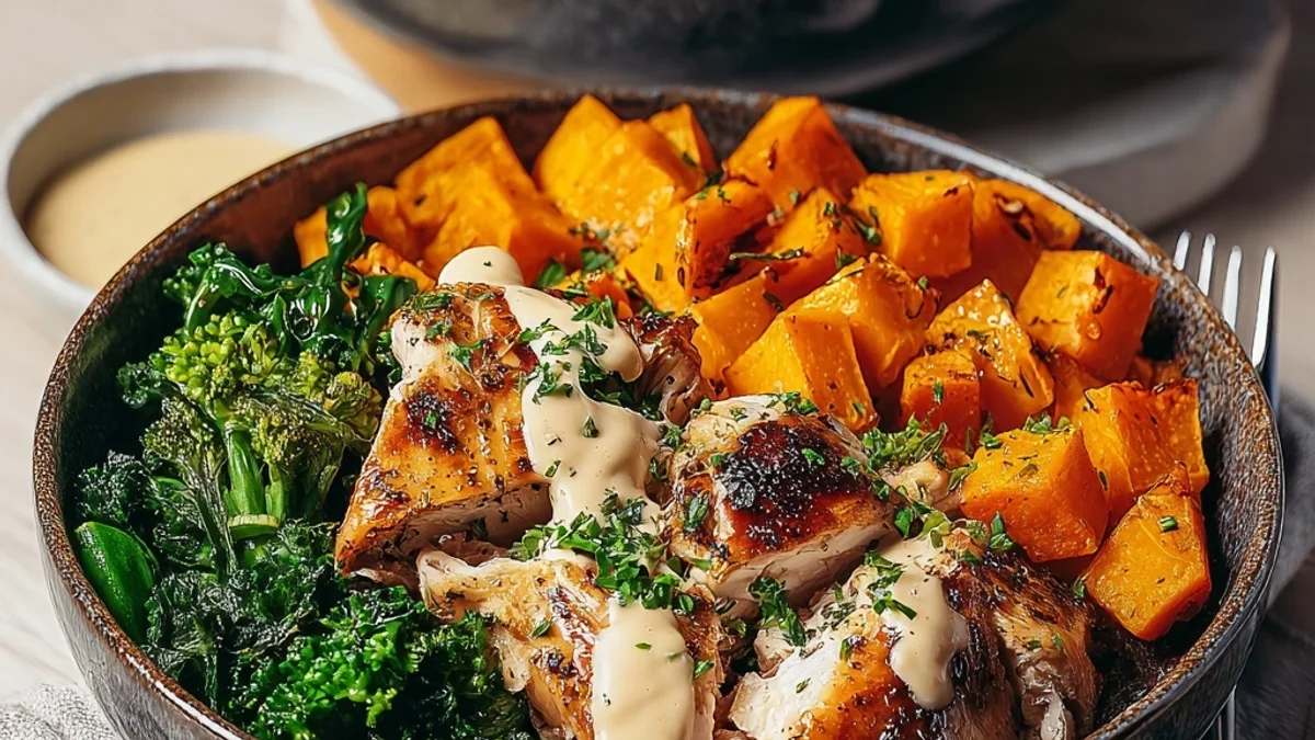 Sheet Pan Chicken & Sweet Potato Bowls for Two