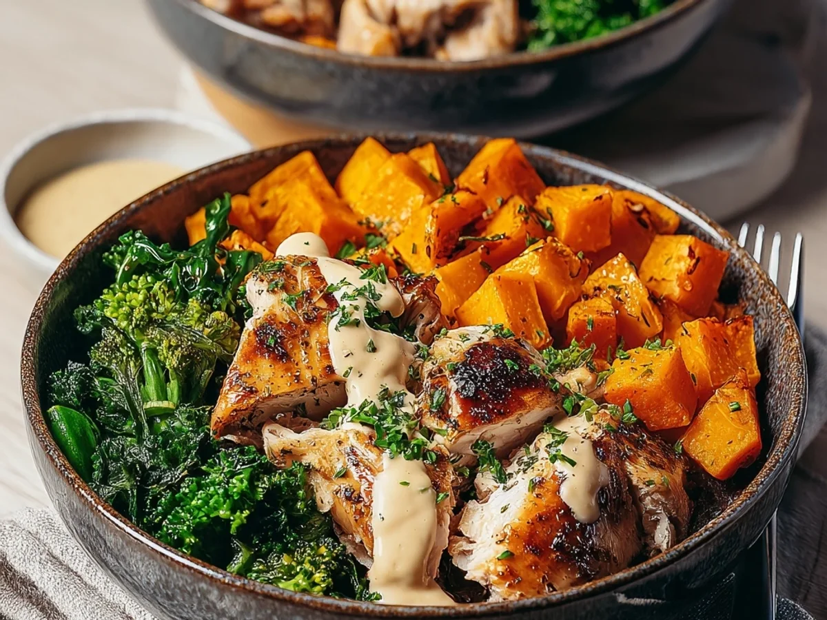 Sheet Pan Chicken & Sweet Potato Bowls for Two - Featured Image