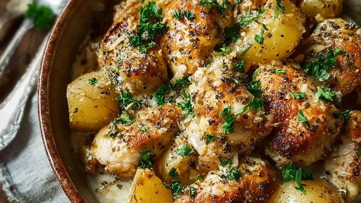 Sheet Pan Garlic Parmesan Chicken & Potatoes
