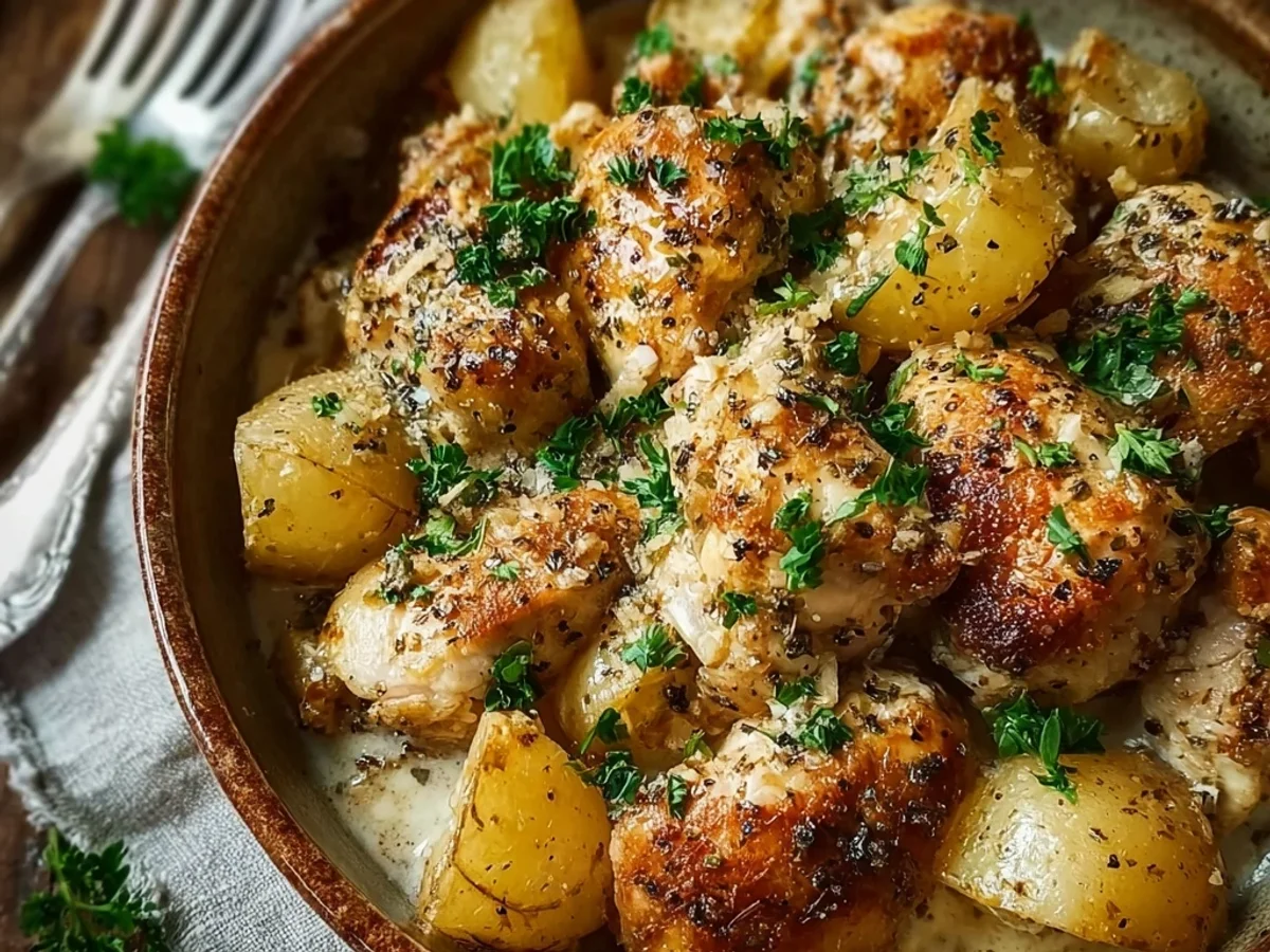 Sheet Pan Garlic Parmesan Chicken & Potatoes - Featured Image