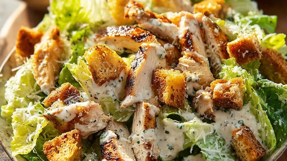 Simple Creamy Chicken Caesar Salad