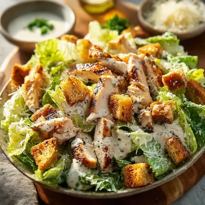 Simple Creamy Chicken Caesar Salad