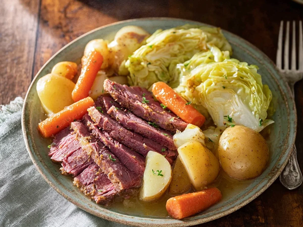 Slow Cooker Corned Beef and Cabbage - Featured Image