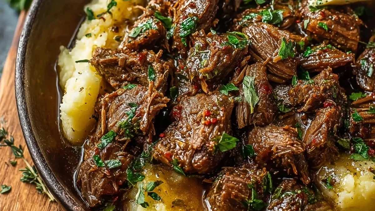Slow Cooker Garlic Butter Beef: A Tender, Simple Dinner