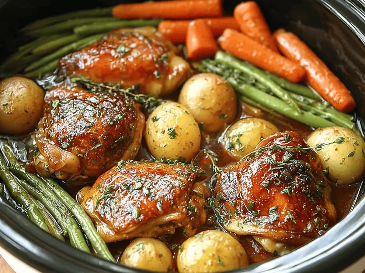 Slow Cooker Honey Garlic Chicken Recipe - Featured Image