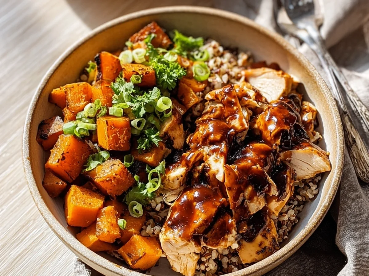 Smoky BBQ Chicken & Roasted Sweet Potato Bowls - Featured Image