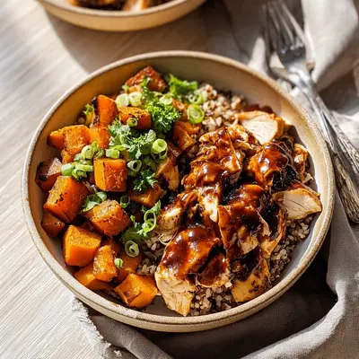 Smoky BBQ Chicken & Roasted Sweet Potato Bowls