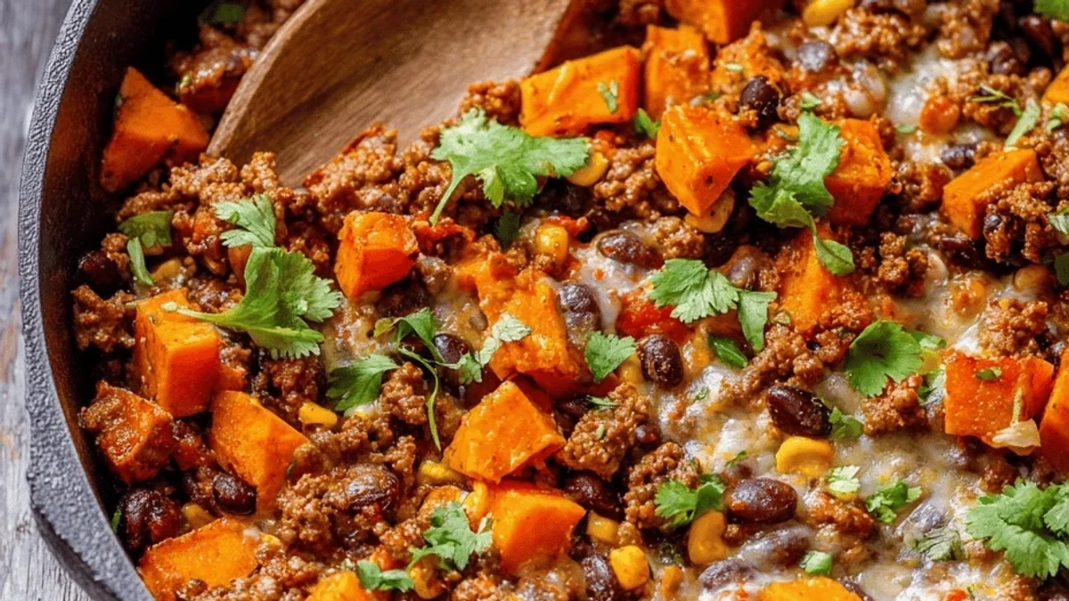 Southwest Ground Beef & Sweet Potato Skillet: Easy Weeknight